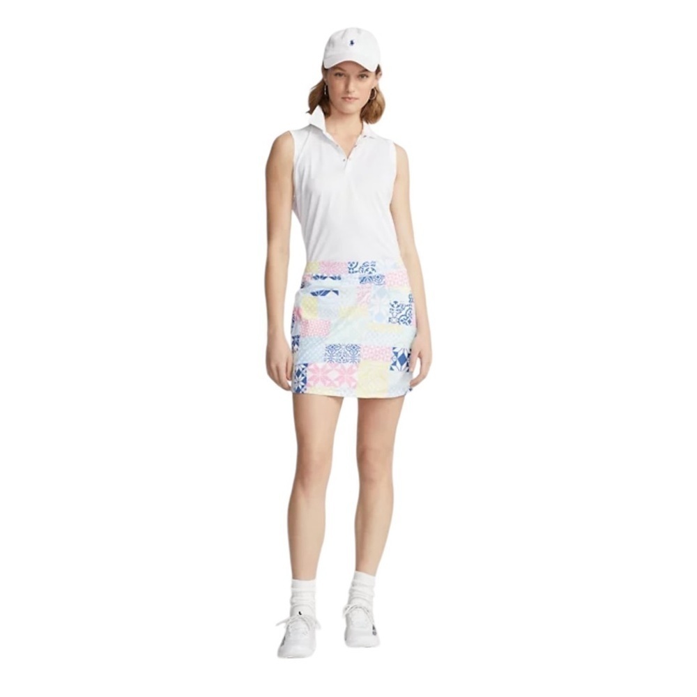 RLX Ralph Lauren Graphic Patchwork Stretch Women Golf Tennis Comfort Skort XXL